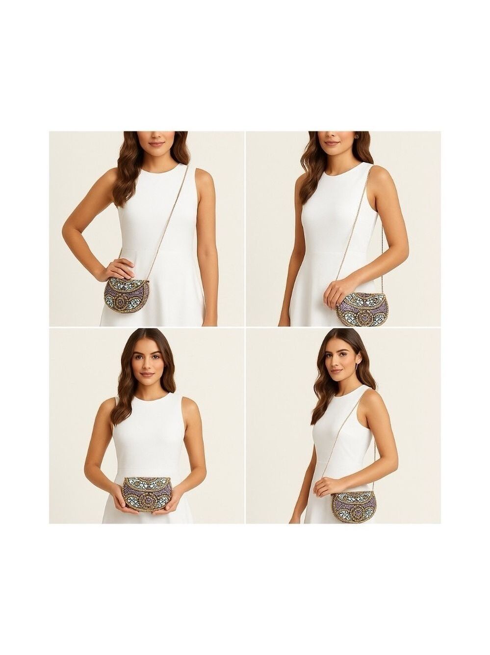 NWOT Ramla Beverly Hills Handmade Crossbody Clutch